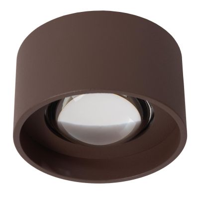 Lucide LENZ - Ceiling spotlight Indoor/Outdoor - Ø 11 cm - LED - 1x8W 2700K - IP54 - Rust Brown
